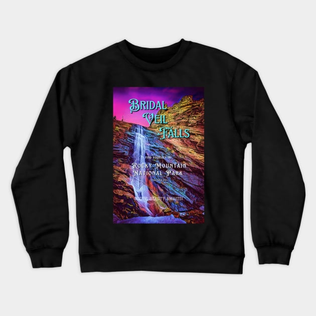 Bridal Veil Falls Poster Crewneck Sweatshirt by ElevatedCT